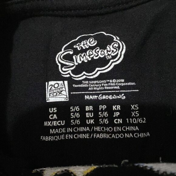 the simpsons black crop top size xs - Picture 4 of 5